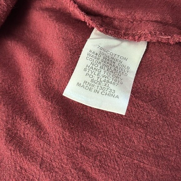 Umgee Red Cap Sleeve Ruffled Tee size xl - Picture 6 of 8